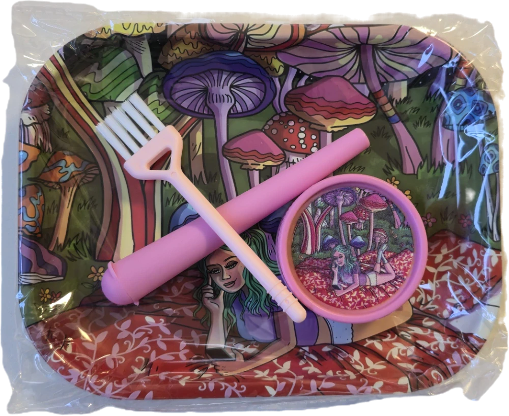Dizajnový baliaci set s podložkou a drvičkou – Magické huby